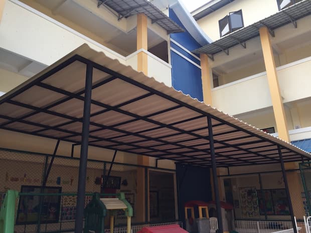 Canopy Atap  Upvc  Rooftuff Sekolah Anak Terang Taman Royal 