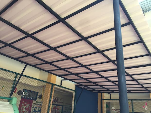 Canopy Atap  Upvc  Rooftuff Sekolah Anak Terang Taman Royal 